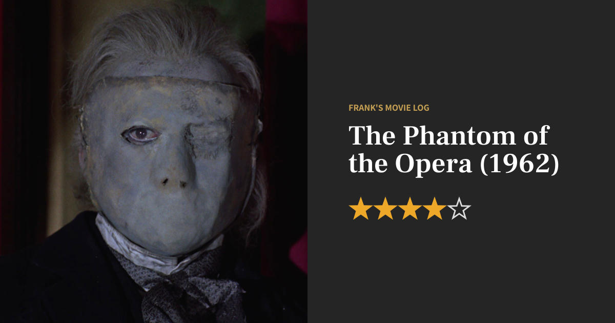 The Phantom of the Opera movie review (1962) - Frank's Movie Log