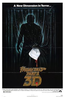 A poster from Friday the 13th Part III (1982)