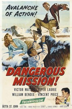 A poster from Dangerous Mission (1954)